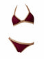 Barika Crochet Bikini Beige - Burgundy