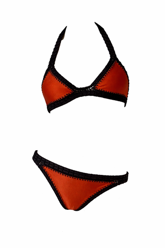 Barika Crochet Bikini Rojo- Negro